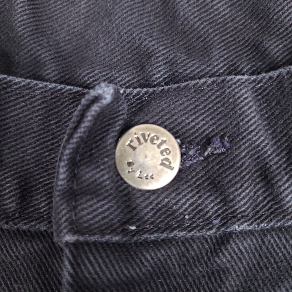 Vintage Lee Riveted Jeans Womens 10 P Black Mom Denim Made In USA - Picture 11 of 16